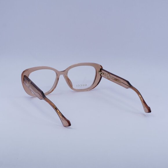 Gucci GG1559OK 003 Eyeglasses Transparent Brown 54mm Cat Eye Frame